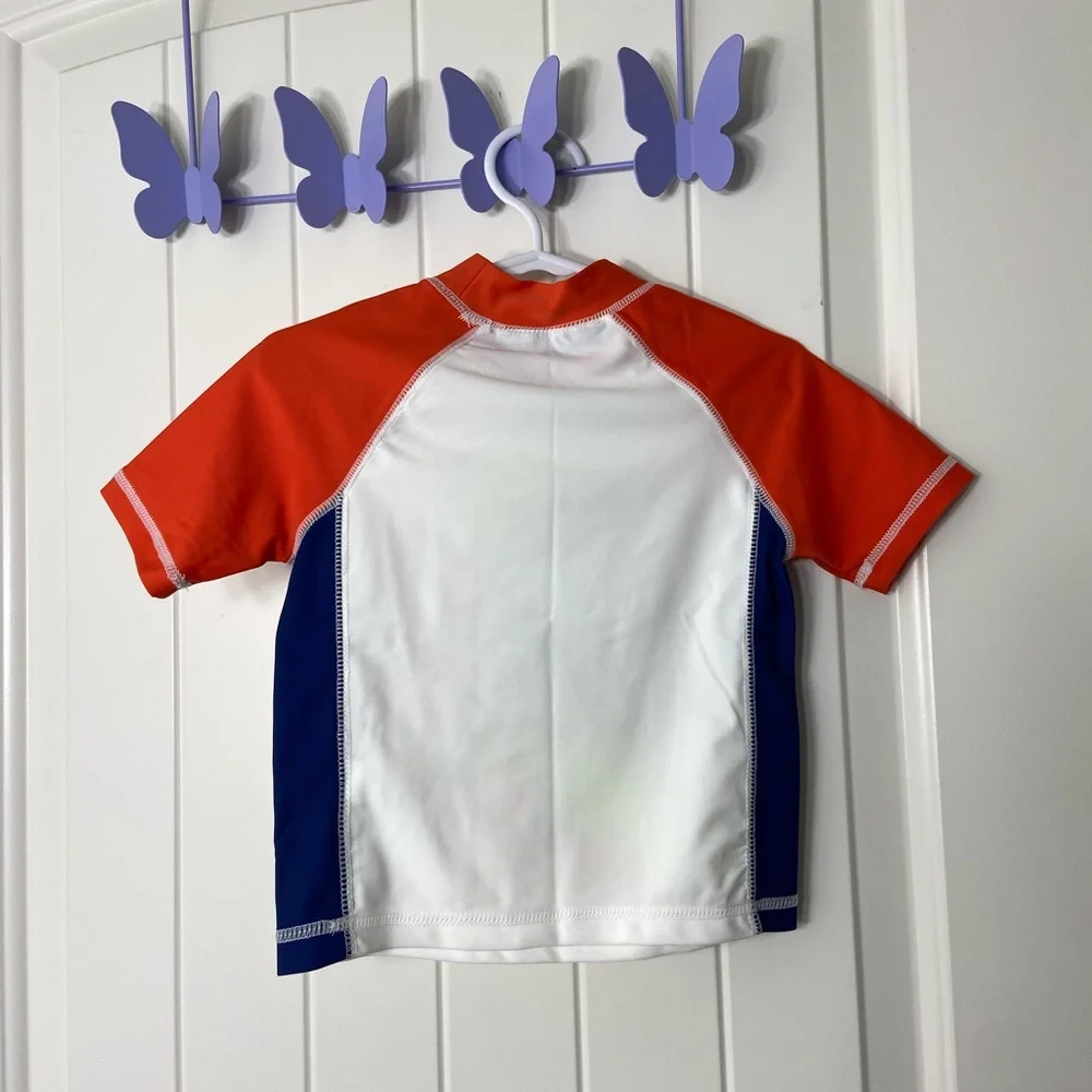 NEW Epic Threads toddler boy’s orange dinosaur surf‎ beach swim shirt stretch 2T